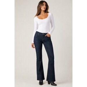 DKNY Jeans Mercer Curvy Stretch Low Rise Bootcut Dark Flare‎ Denim Women's 10